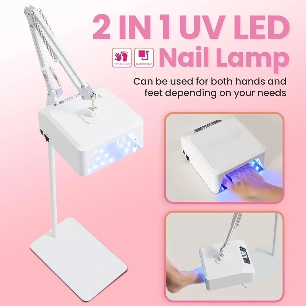 Adjustable Nail Technician Lamp Led Light Stand Gel Polish Vertical Rechargeable